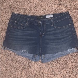 Dark wash jean shorts